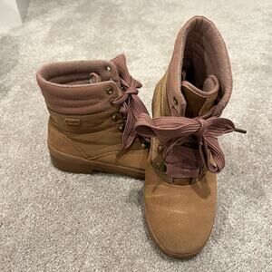 Keds Women's Camp Lace Up Snow Boot Suede/Nylon Brown Purple Size 6‎